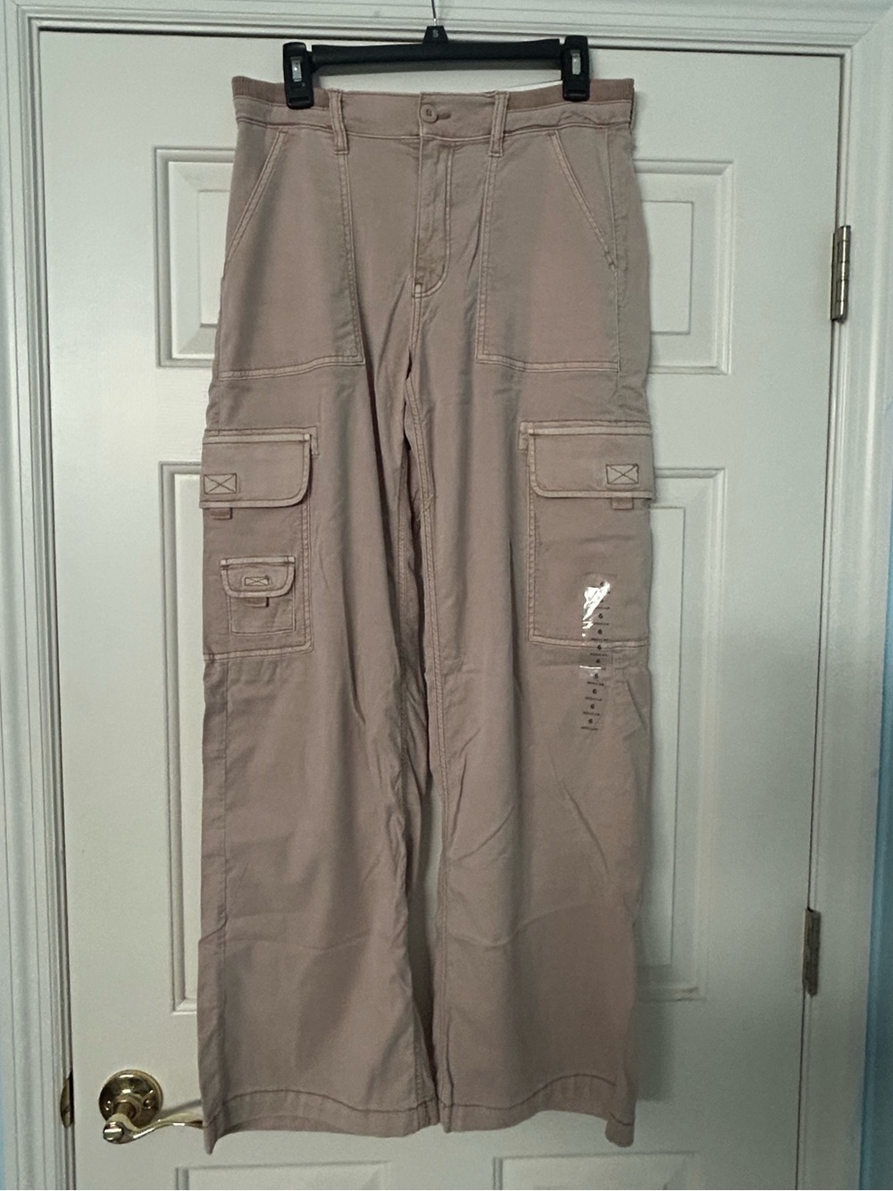 American Eagle Super High-Rise Baggy Wide Leg Stretch Tan Pant NWT 6 (28W)